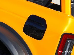 Ford Bronco Fuel Door Cover - Mountain Range Design - Gloss Black Finish